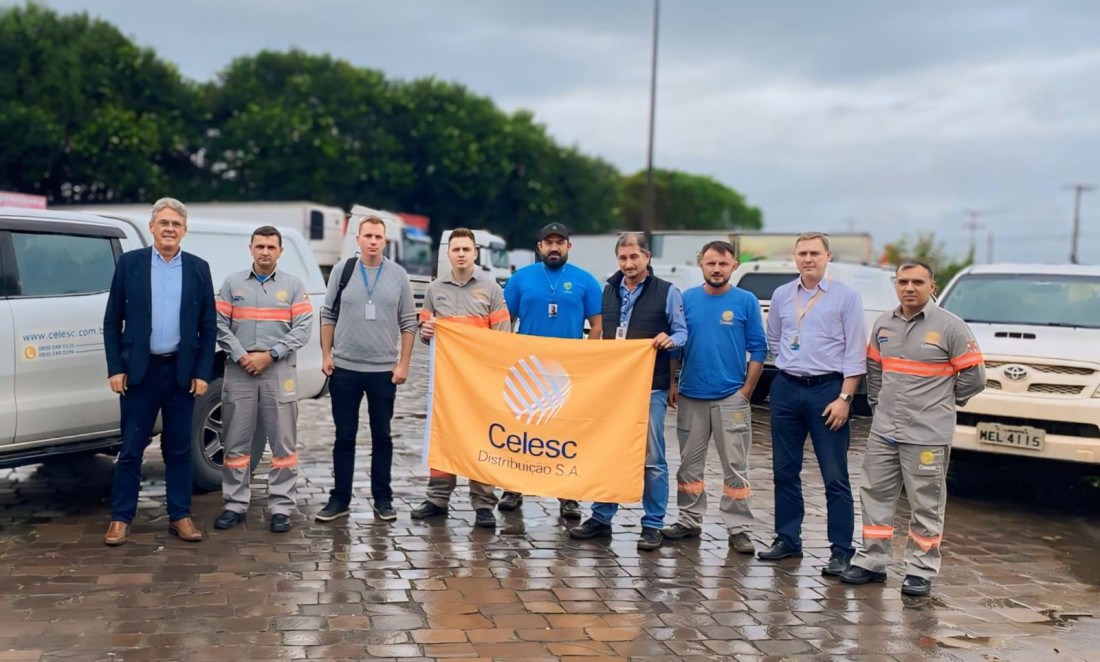 Equipe de técnicos da Celesc auxiliam na recuperação do sistema elétrico no Rio Grande do Sul