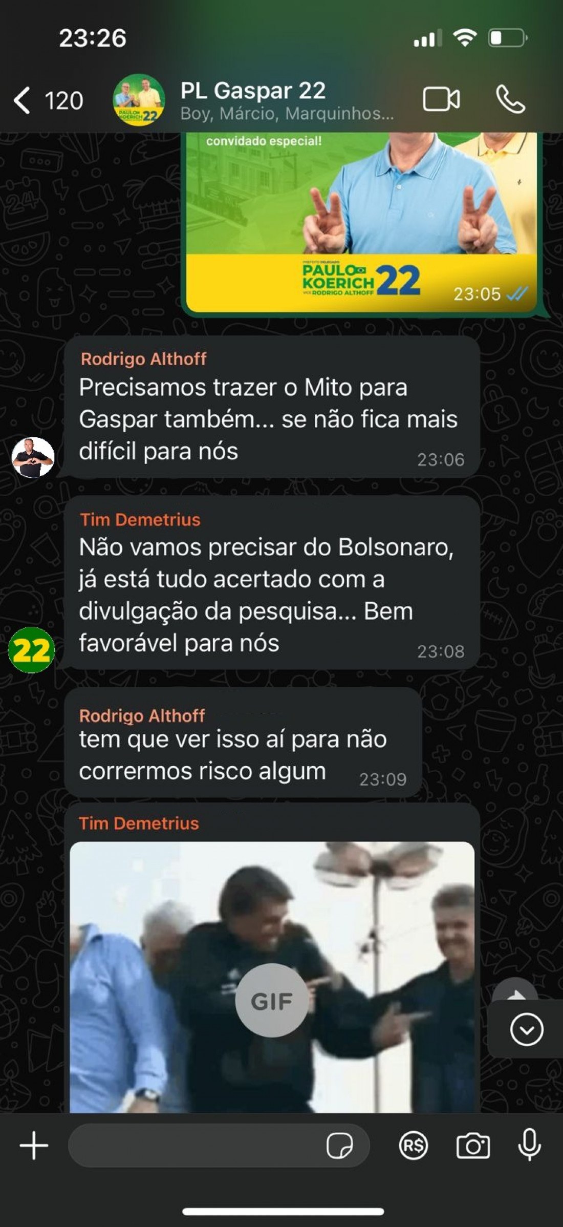 Althoff afirmou que esse diálogo é uma montagem