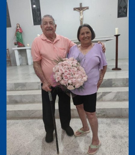 Claudio com sua esposa, Ana, com quem foi casado por 60 anos